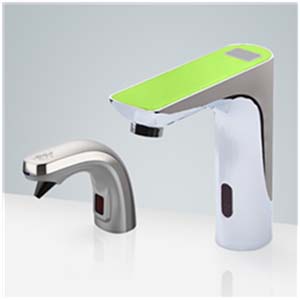 Fontana Sete Hands-Free Digital Display Motion Sensor Faucet and Touchless Automatic Liquid Foam Soap Dispenser For Restrooms